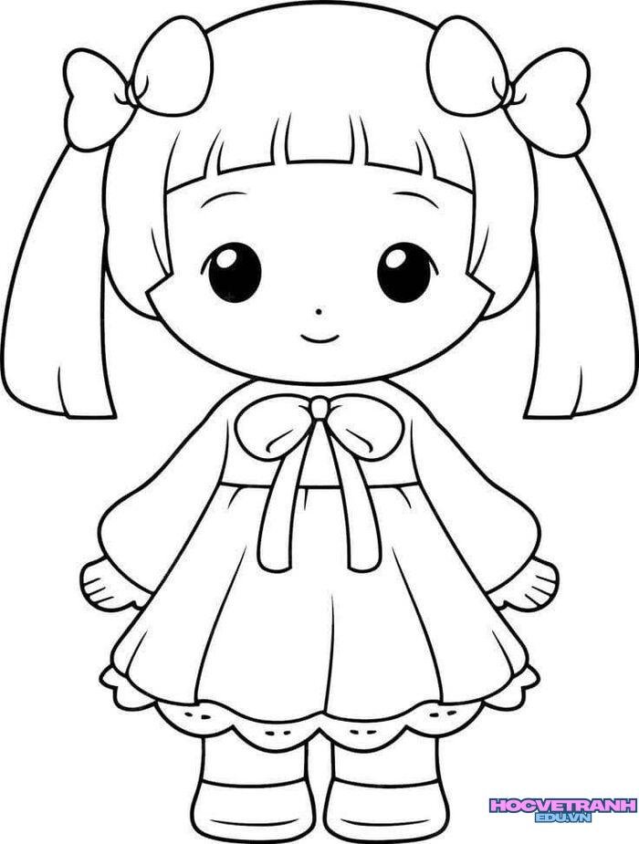 ảnh tranh tô màu chibi siêu cute