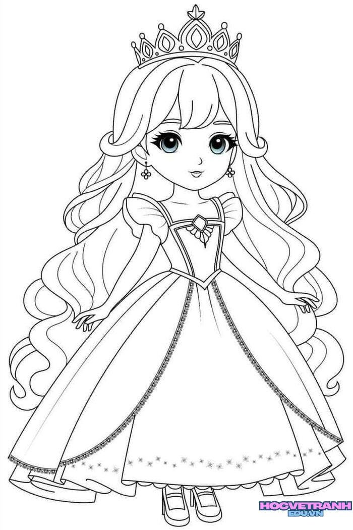 ảnh tranh tô màu chibi xinh