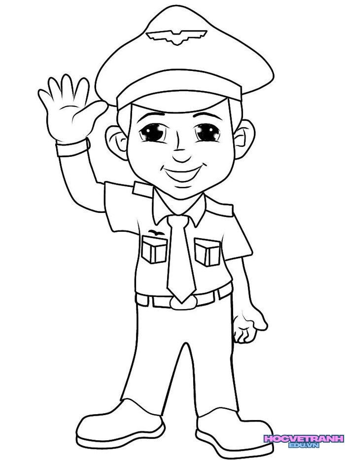 ảnh tranh tô màu chú bộ đội xinh