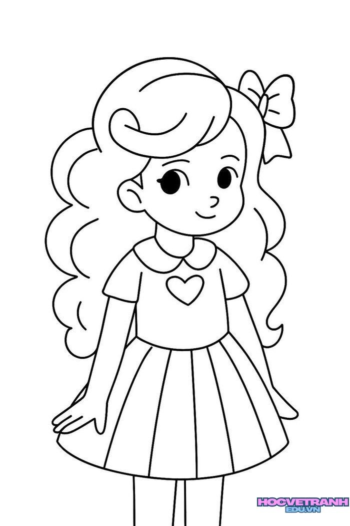 ảnh tranh tô màu chủ đề bản thân bạn nữ cute nhất