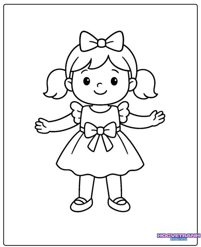 ảnh tranh tô màu chủ đề bản thân siêu cute