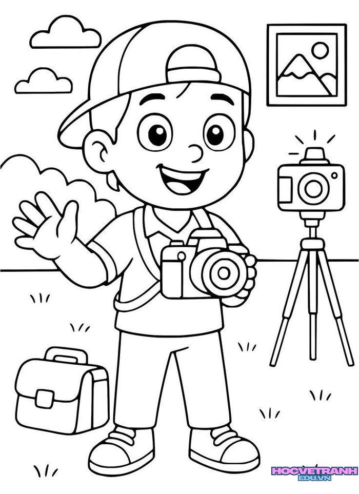 ảnh tranh tô màu chủ đề nghề nghiệp cực xinh