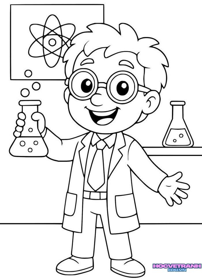ảnh tranh tô màu chủ đề nghề nghiệp cute nhất