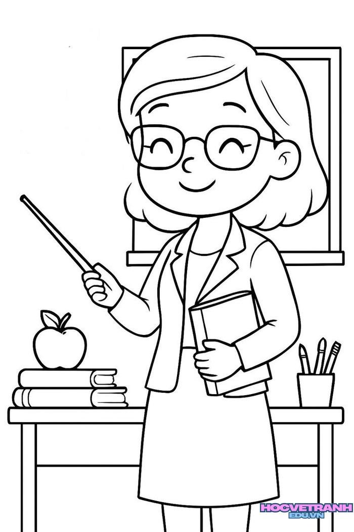 ảnh tranh tô màu chủ đề nghề nghiệp cute