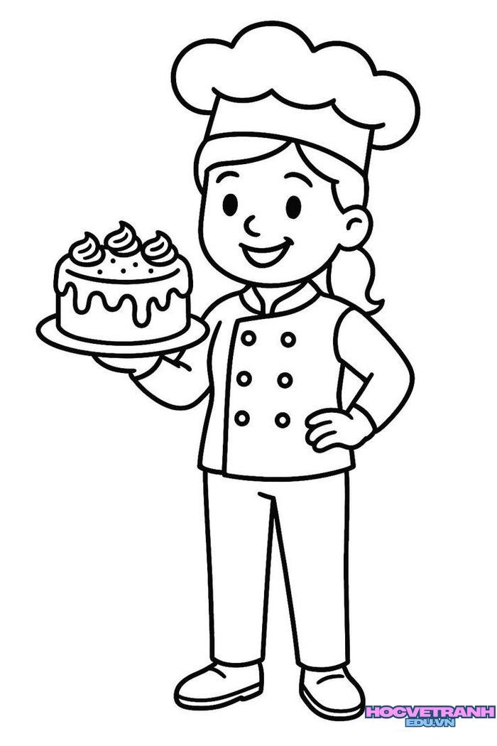 ảnh tranh tô màu chủ đề nghề nghiệp đẹp cute