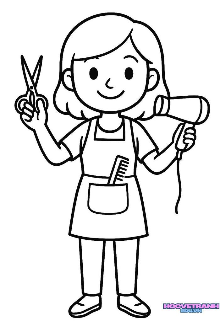 ảnh tranh tô màu chủ đề nghề nghiệp đẹp