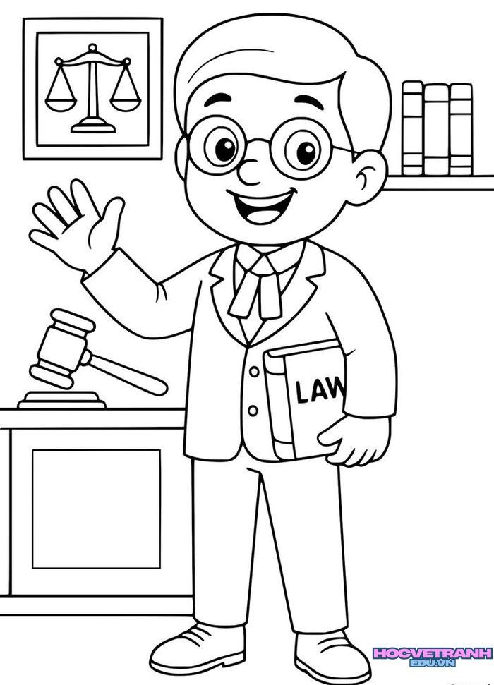 ảnh tranh tô màu chủ đề nghề nghiệp siêu cute