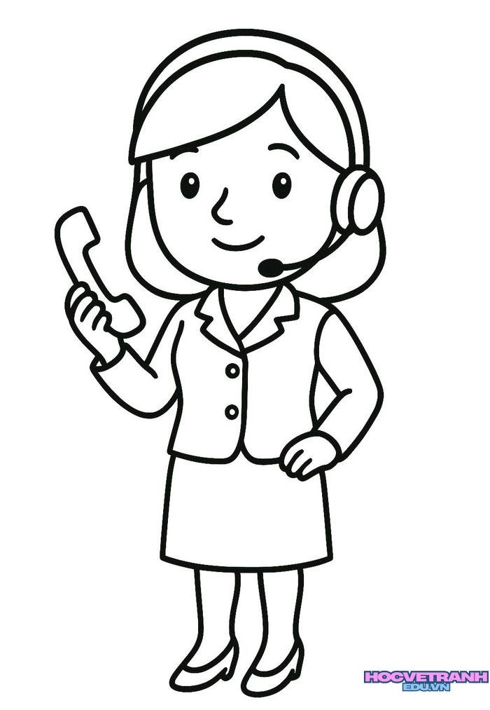 ảnh tranh tô màu chủ đề nghề nghiệp siêu đẹp