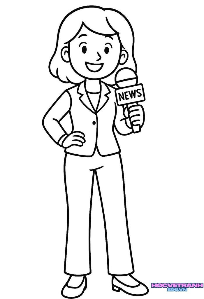 ảnh tranh tô màu chủ đề nghề nghiệp siêu xinh