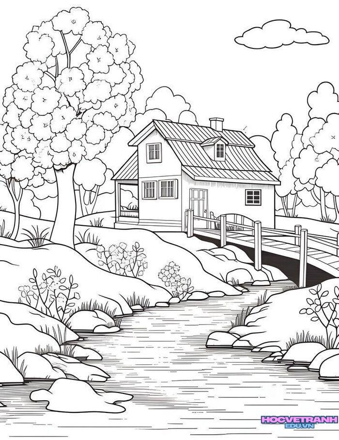 ảnh tranh tô màu chủ đề quê hương đất nước cực ý nghĩa
