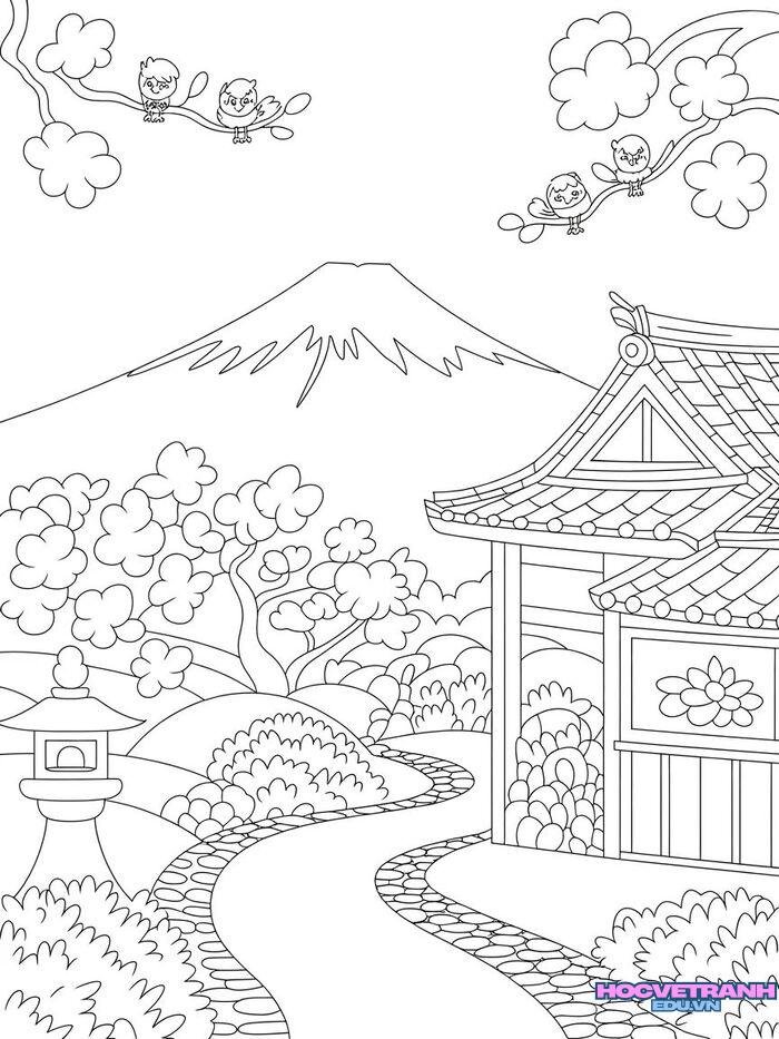 ảnh tranh tô màu chủ đề quê hương đất nước đẹp nhất