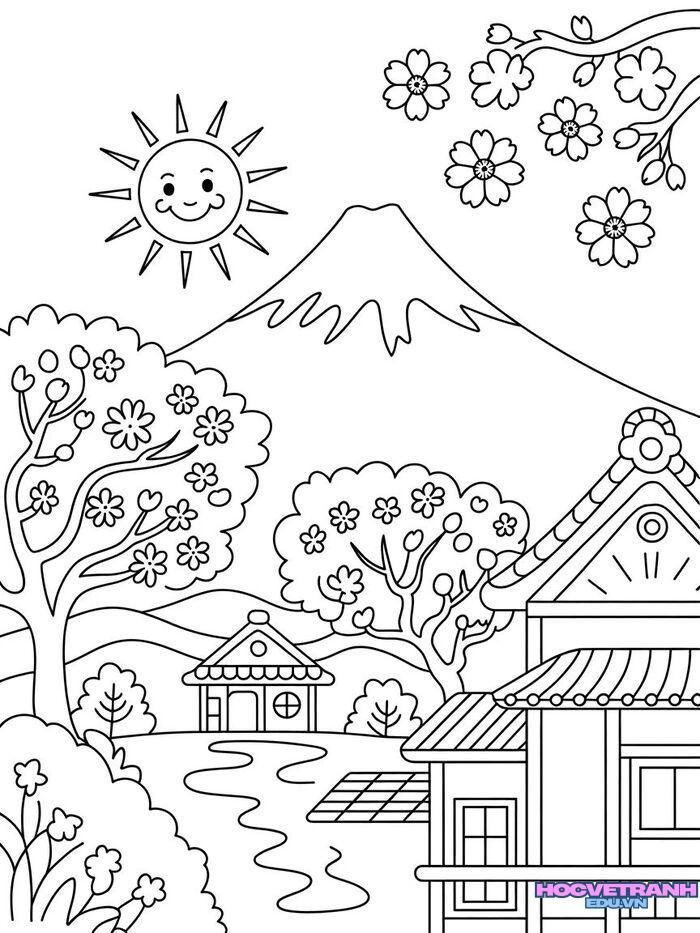 ảnh tranh tô màu chủ đề quê hương đất nước ý nghĩa