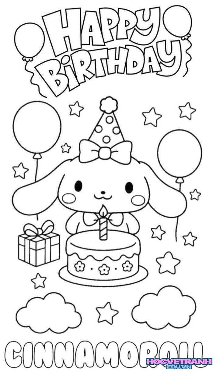 ảnh tranh tô màu cinnamoroll cực đẹp