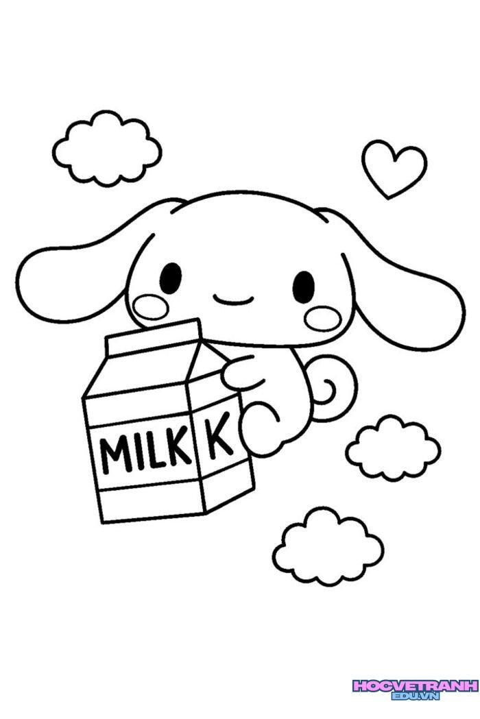 ảnh tranh tô màu cinnamoroll cute nhất