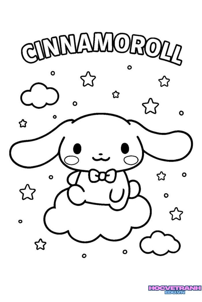 ảnh tranh tô màu cinnamoroll đáng yêu