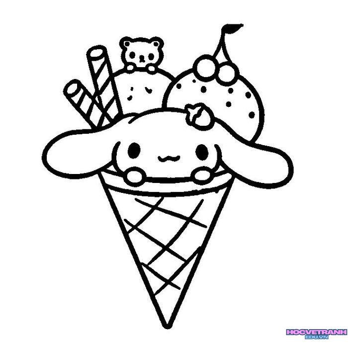 ảnh tranh tô màu cinnamoroll siêu đáng yêu