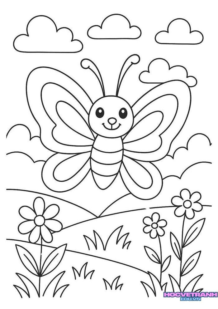 ảnh tranh tô màu con bướm cực đẹp