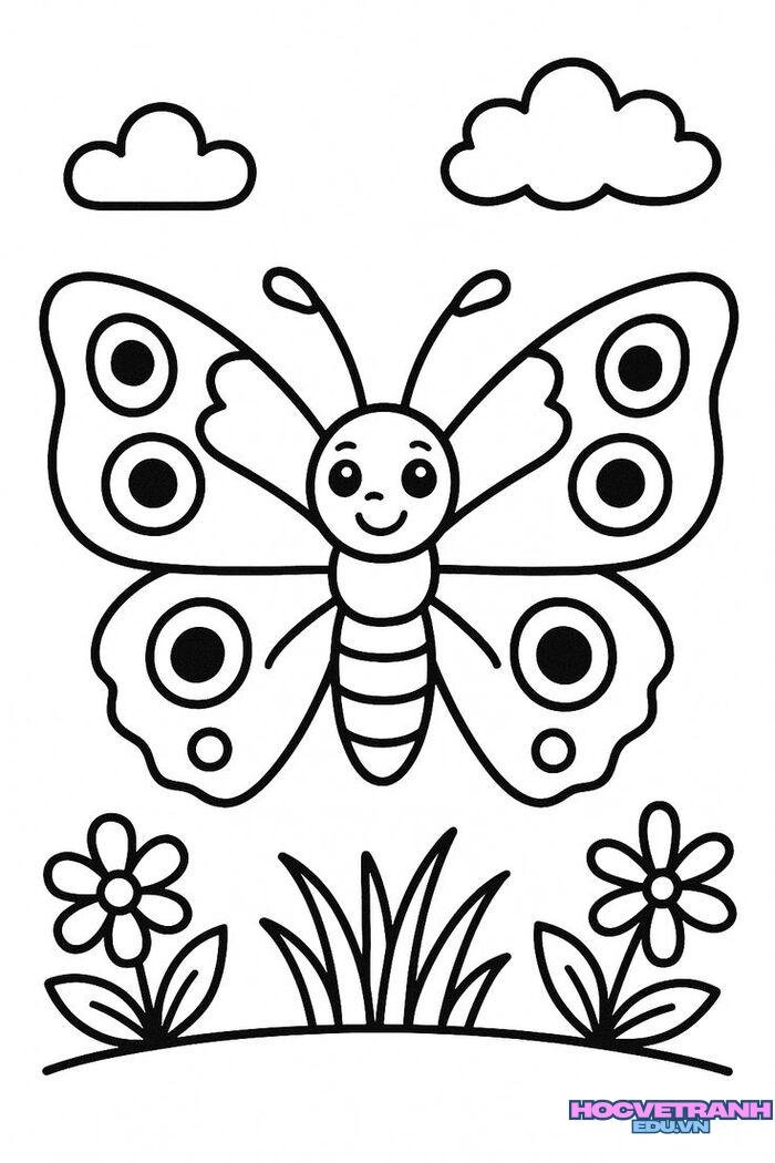 ảnh tranh tô màu con bướm