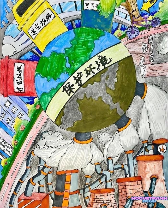 ảnh vẽ tranh biến đổi khí hậu