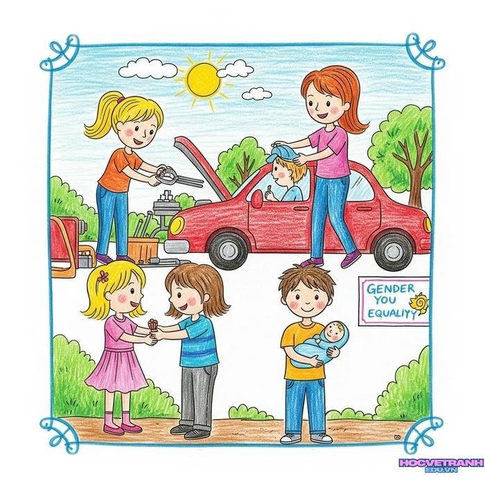 anh vẽ tranh bình đẳng giới