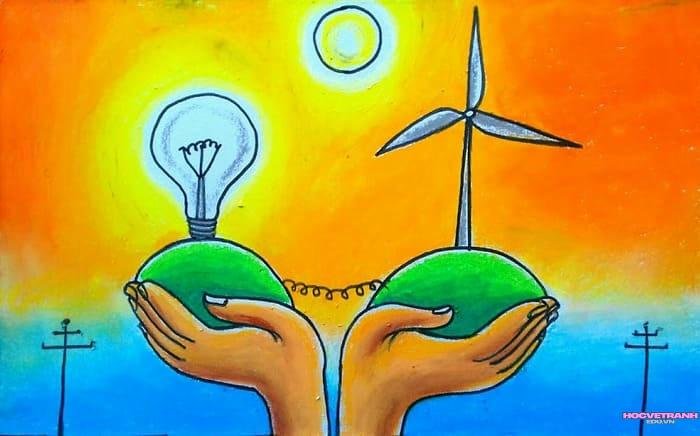anh vẽ tranh chủ đề tiết kiệm năng lượng