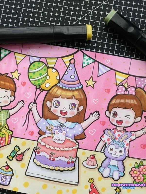 ảnh vẽ tranh chúc mừng sinh nhật