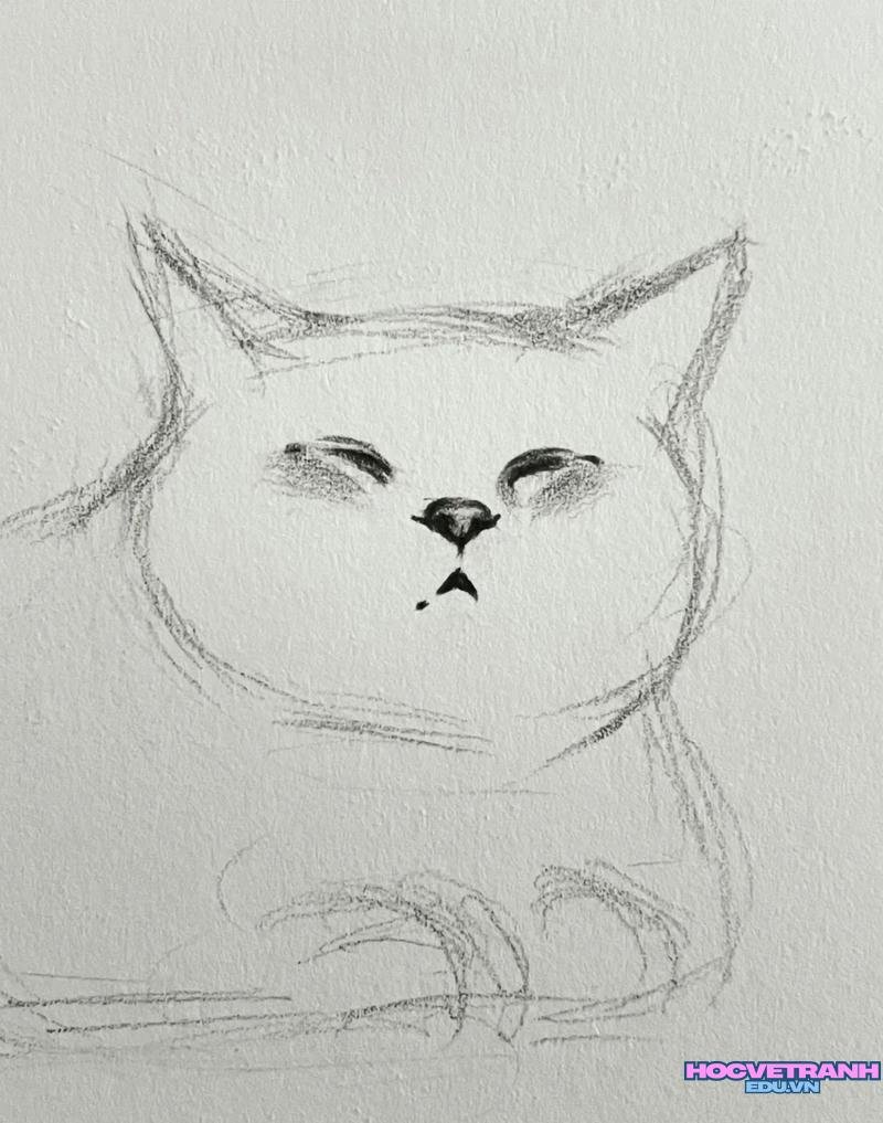anh vẽ tranh con mèo