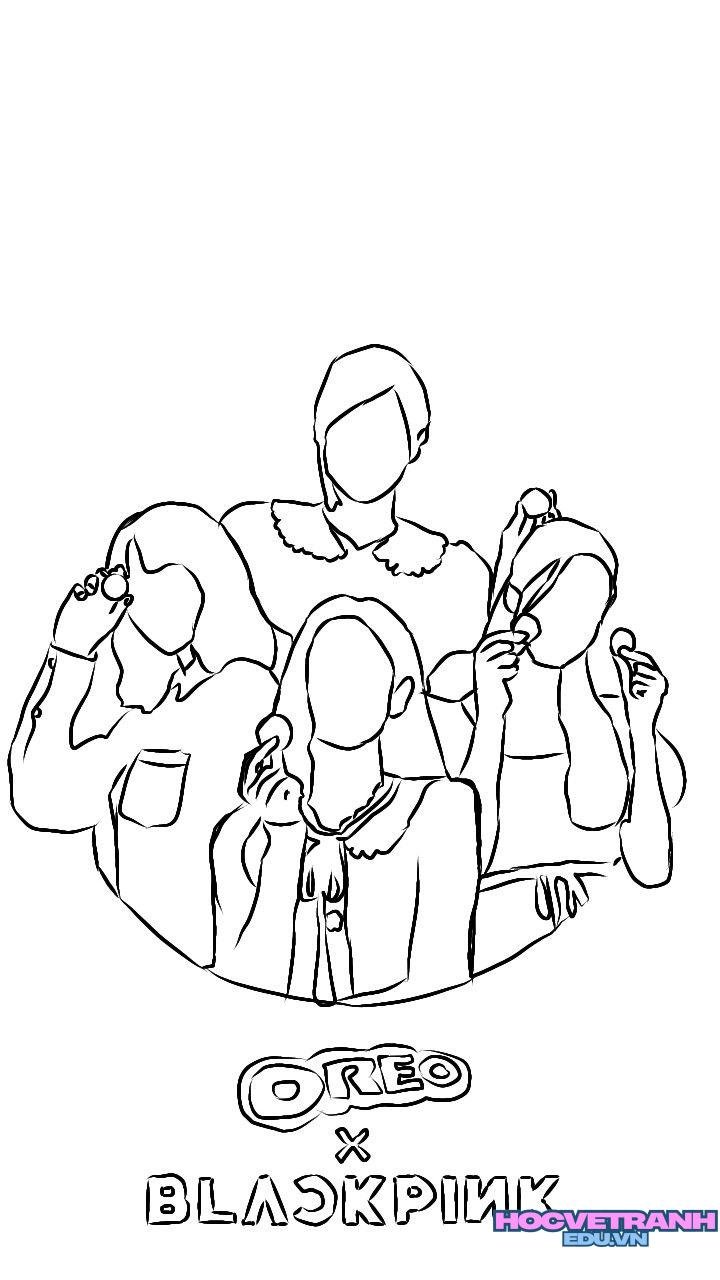 blackpink tô màu tranh chibi