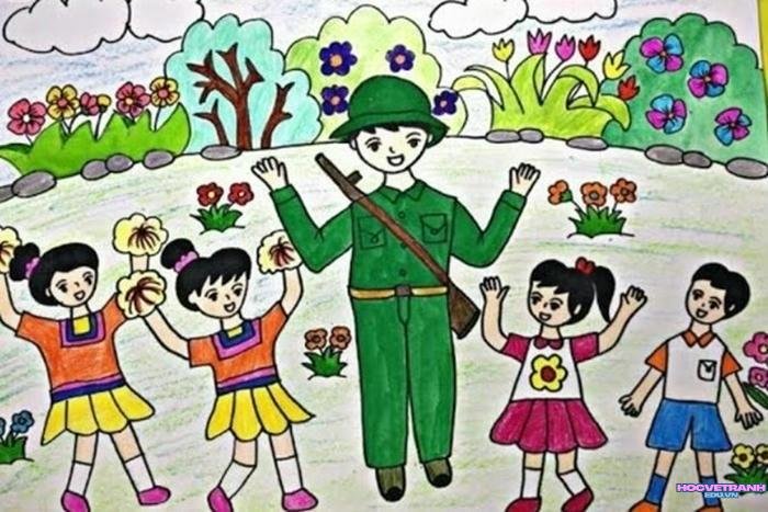 cách vẽ chú bộ đội