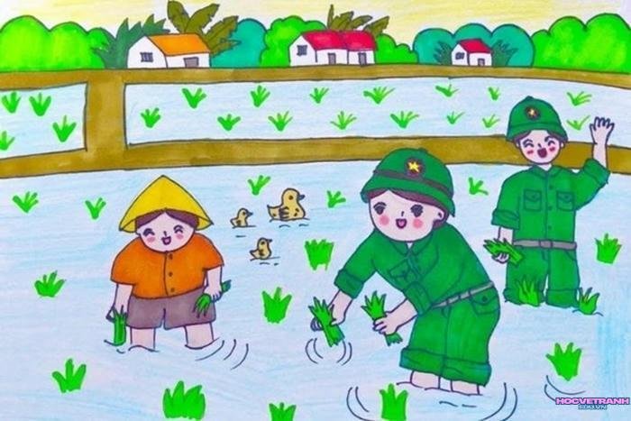 cách vẽ chú bồ đội