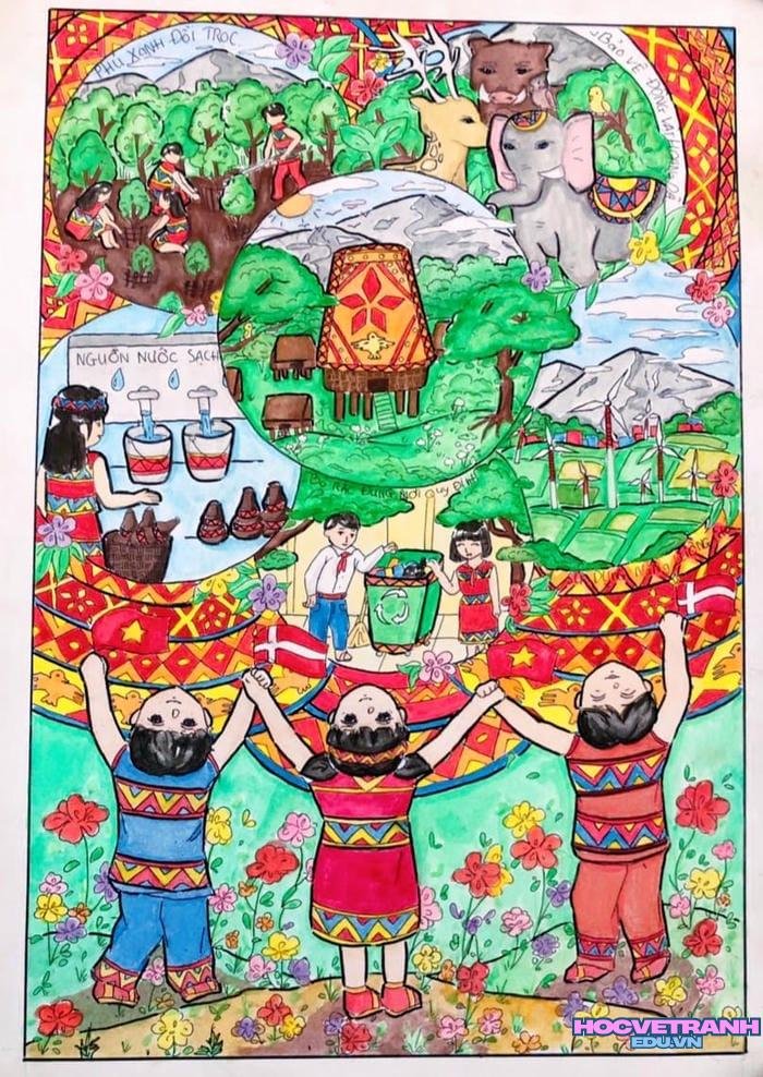 cách vẽ tranh bảo vệ động vật hoang dã đơn giản