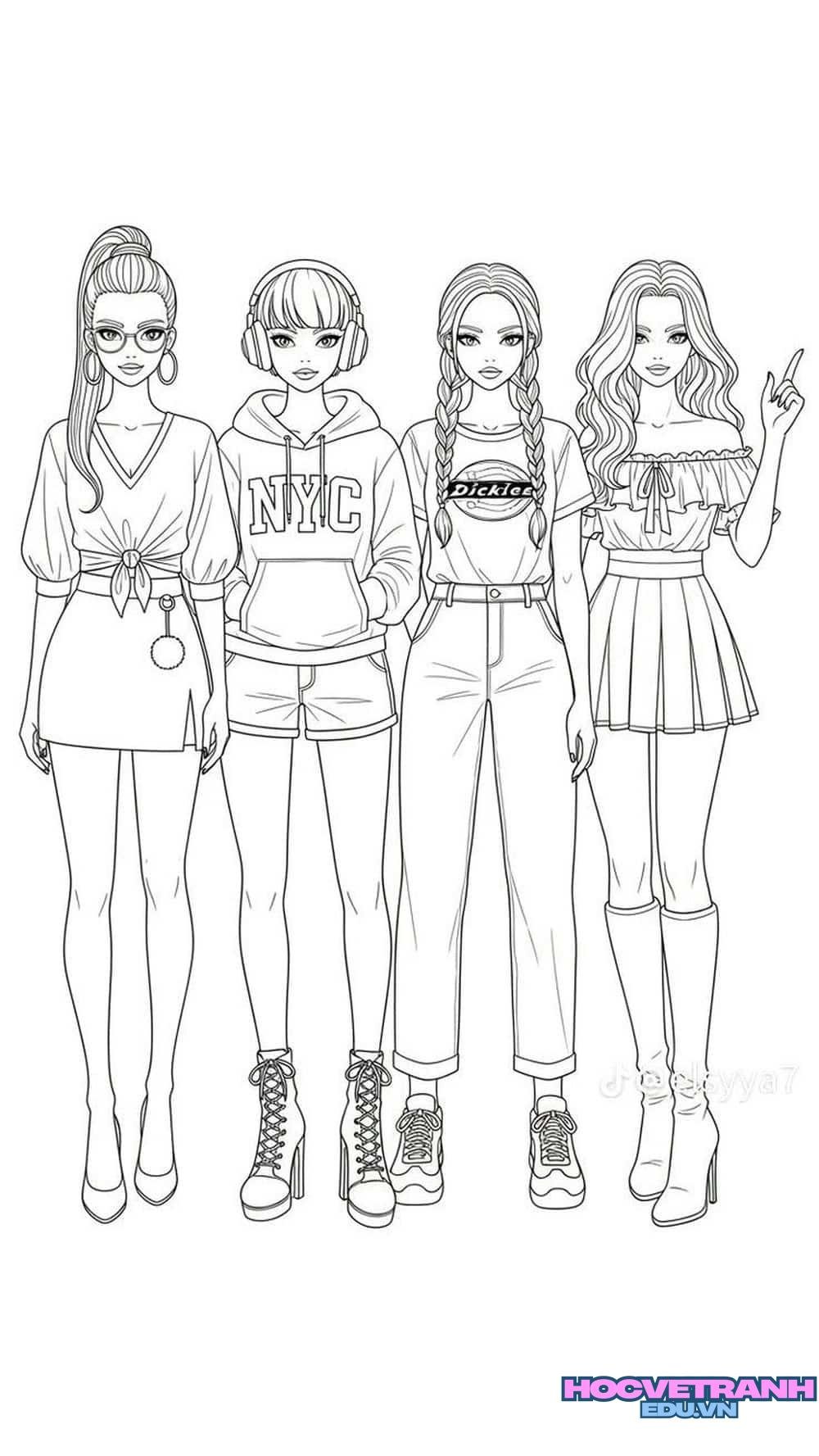chibi tô màu tranh blackpink