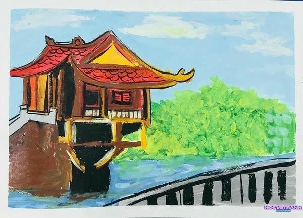 chùa một cột tranh vẽ