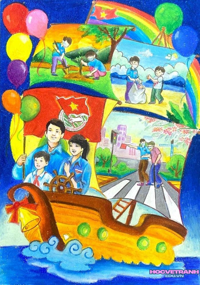 cuộc thi vẽ tranh mừng đại hội đoàn