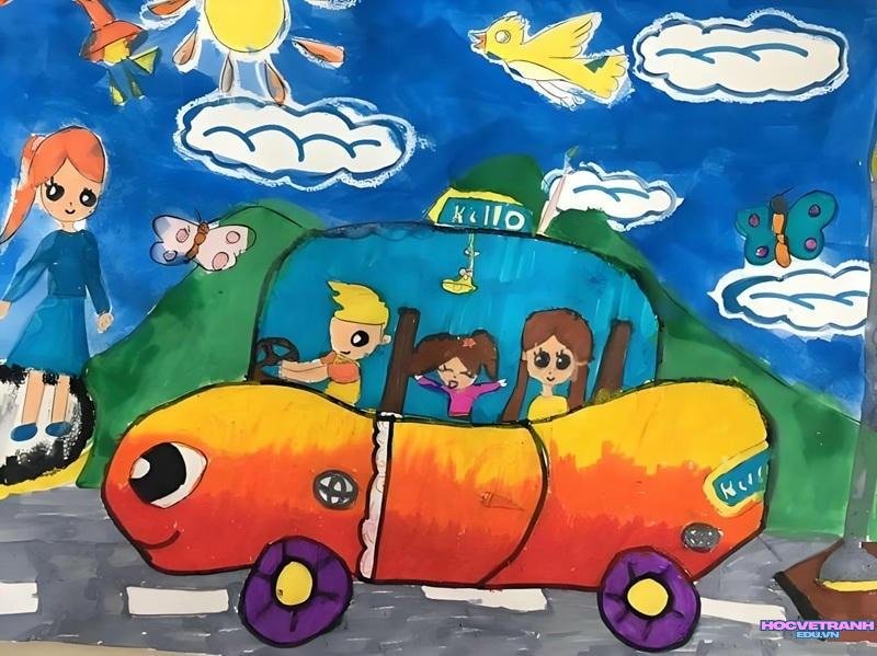 đề tài vẽ tranh ô tô ước mơ​