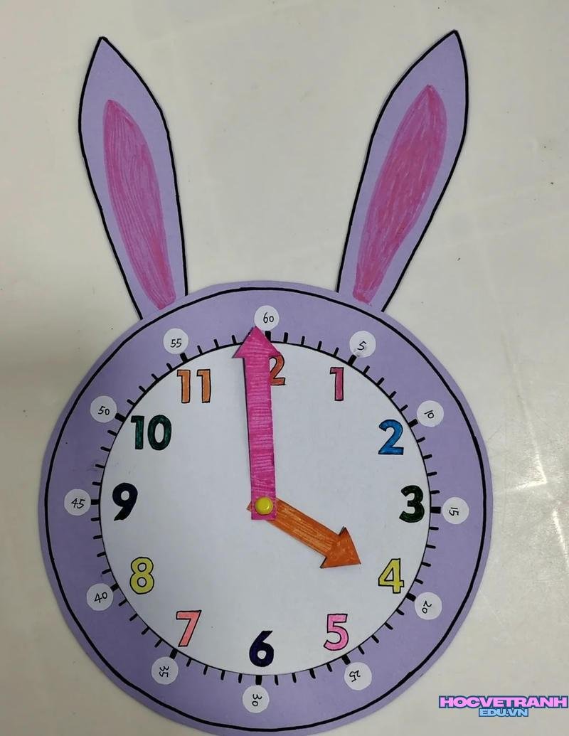 đồng hồ tai thỏ vẽ