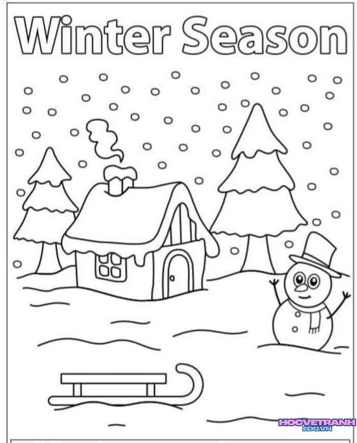 hình ảnh tranh tô màu các mùa trong năm cực xinh