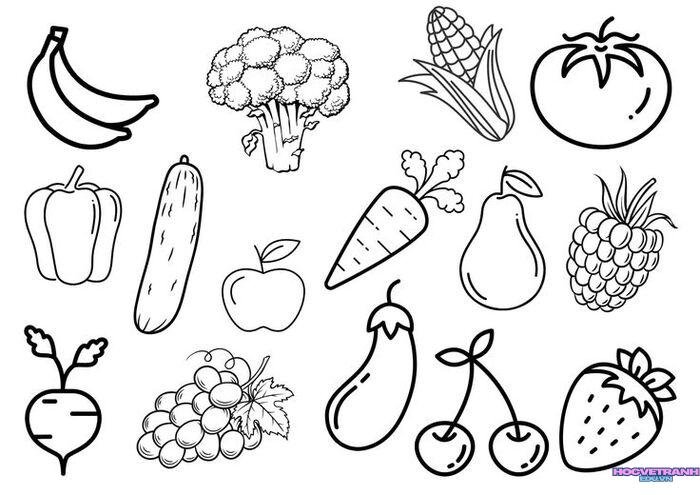 hình ảnh tranh tô màu các nhóm thực phẩm cho bé cực đẹp