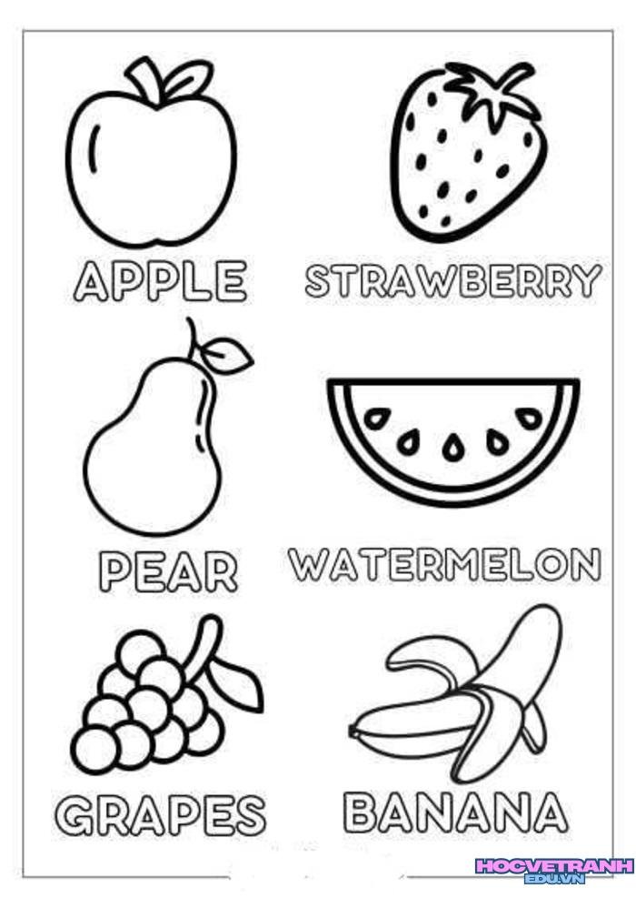 hình ảnh tranh tô màu các nhóm thực phẩm cho bé đẹp nhất
