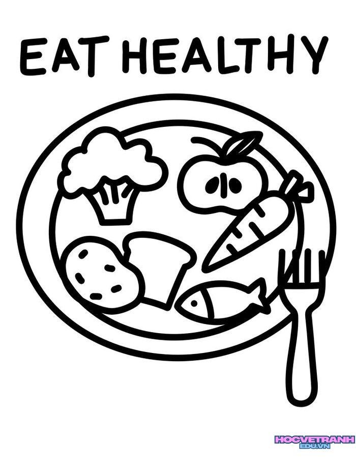 hình ảnh tranh tô màu các nhóm thực phẩm cho bé đẹp