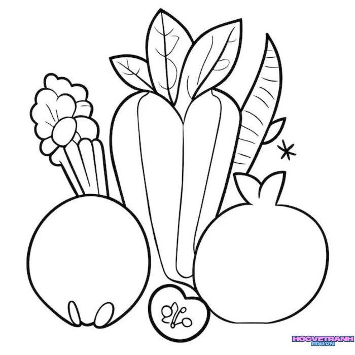 hình ảnh tranh tô màu các nhóm thực phẩm cho bé xinh