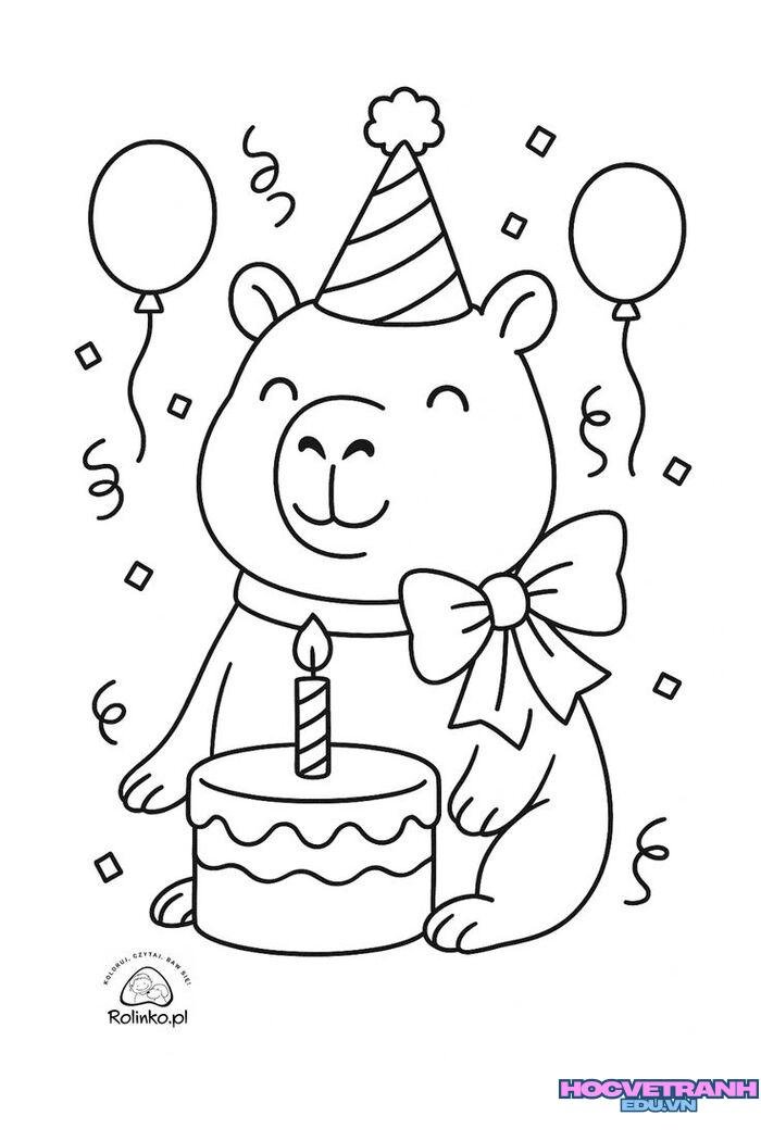 hình ảnh tranh tô màu capybara siêu xinh