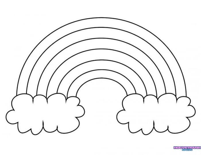 hình ảnh tranh tô màu cầu vồng đẹp