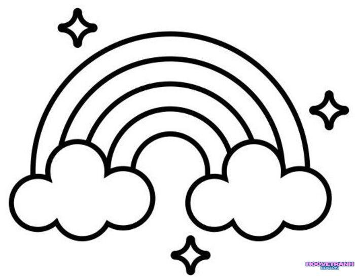 hình ảnh tranh tô màu cầu vồng siêu đẹp