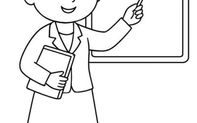 hình ảnh tranh tô màu chủ đề nghề nghiệp cô giáo