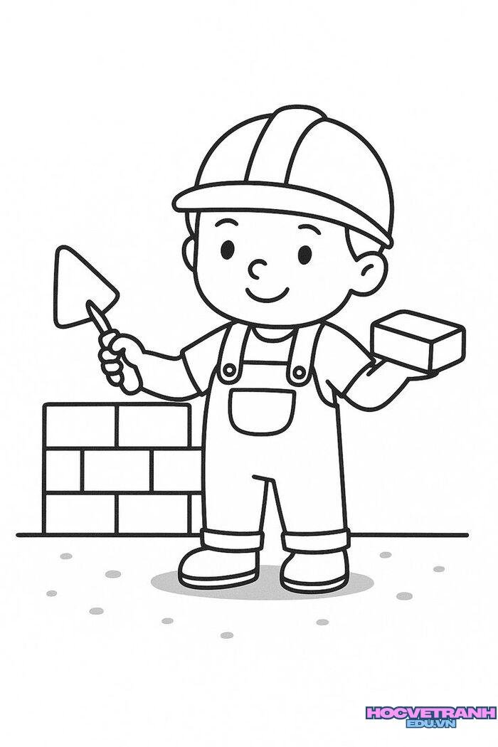 hình ảnh tranh tô màu chủ đề nghề nghiệp cực xinh