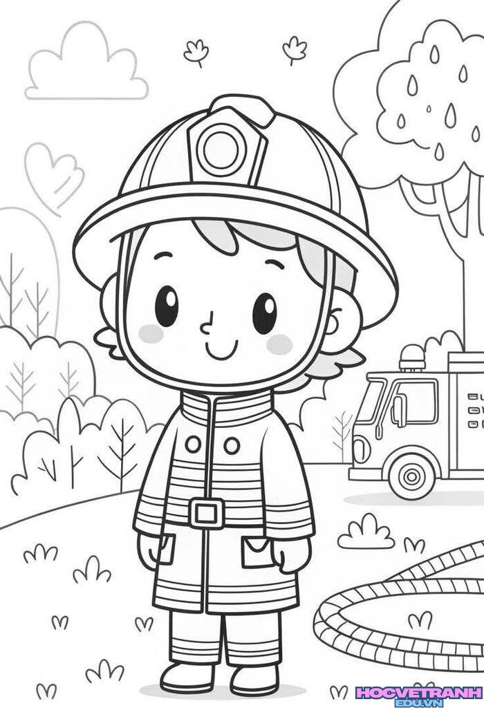 hình ảnh tranh tô màu chủ đề nghề nghiệp đẹp