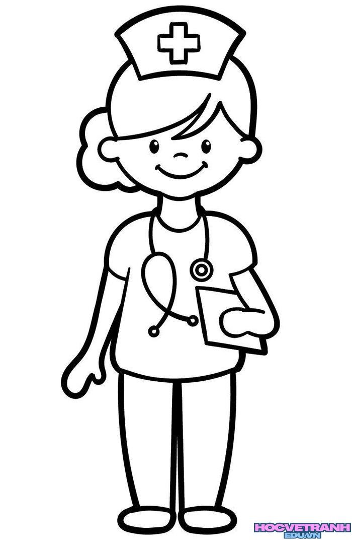 hình ảnh tranh tô màu chủ đề nghề nghiệp siêu xinh