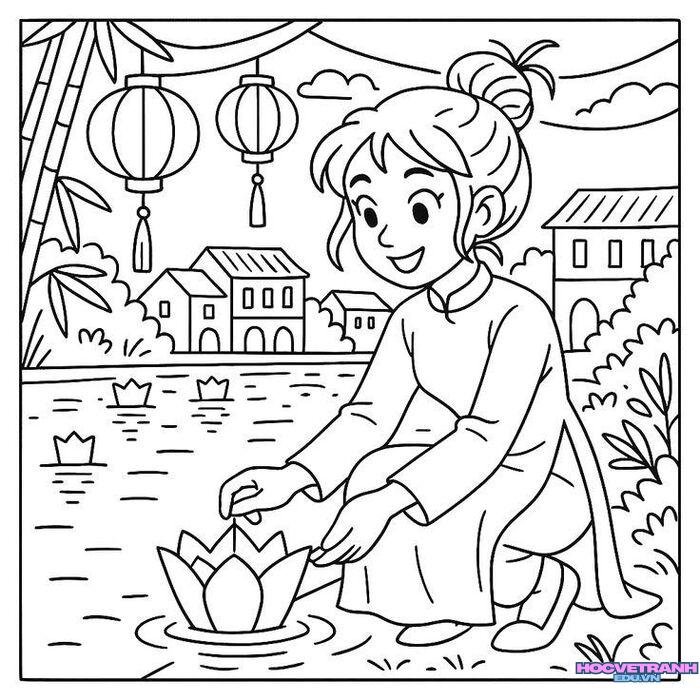 hình ảnh tranh tô màu chủ đề quê hương đất nước đẹp