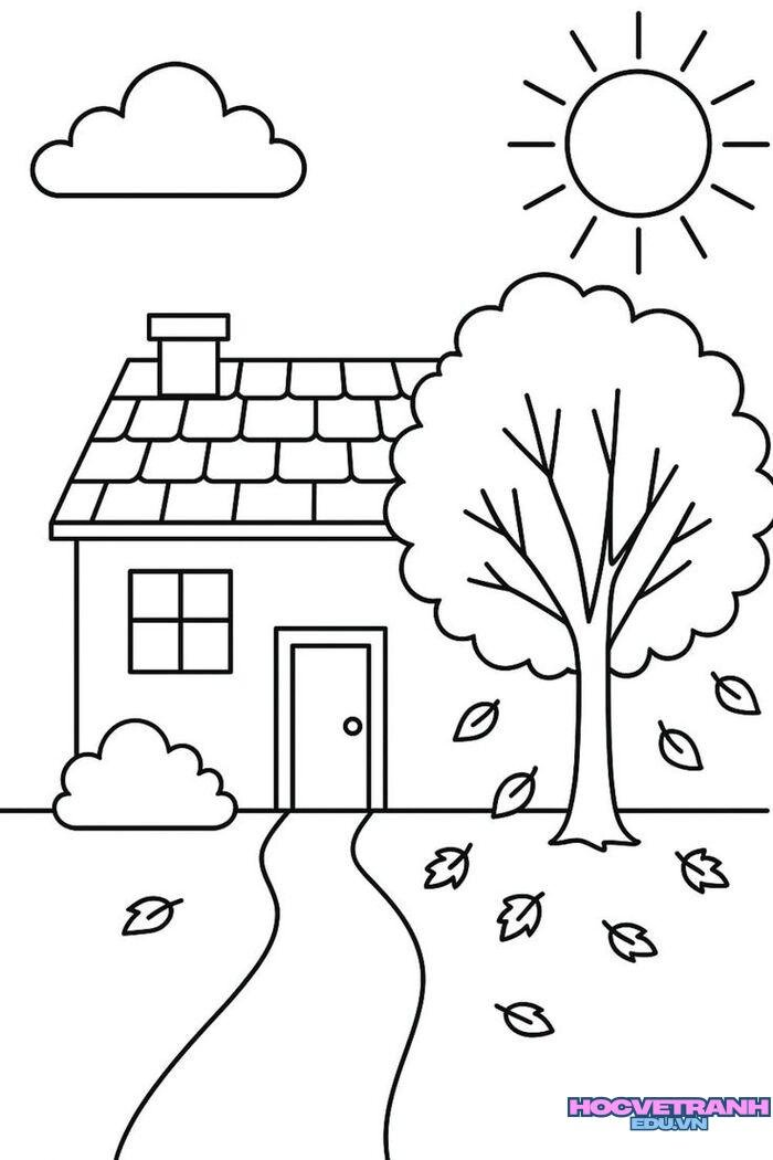 hình ảnh tranh tô màu chủ đề quê hương đất nước xinh nhất